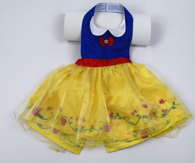 China Snow White Princess Apron Dress Wholesale Cute Snow Yellow And Blue Breathable Polyester Babies Princess Sleeveless Suspenders Design for sale