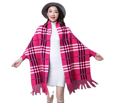 China Anti-pilling Pattern Winter Women Knitted Girls Long Sleeve Knit Poncho Cotton Fabric Cashmere Sweater Cardigan Open Front Sweater Shawl for sale