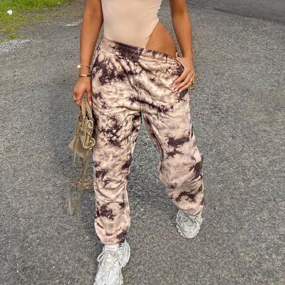 China Others hot sale fashion trend slacks casual tie-dye high-waisted sweatpants women