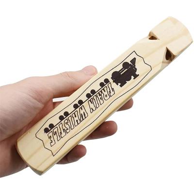 China Children Train Toy Sound Cheap Wooden Train Whistle Custom Logo Design Pattern Gifts Theme Birthday Promotion Gift for sale