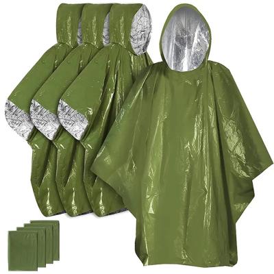 China Outdoor Camping Hiking Emergency Survival Reusable Tear Resistant PE Film Traveling Waterproof Raincoat for sale