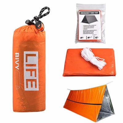 China Extended Type Outdoor PE Camping Portable Tent Shelter Orange Emergency Tube Tent Survival Shelter for sale