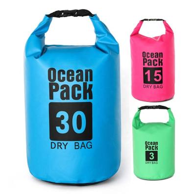 China Custom PVC 2L 5L 10L 15L 20L 25L 30L Multi Tool Camping Fuction Disaster Swimming Survival Floating Waterproof Ocean Dry Pack Backpack Dry Bag for sale