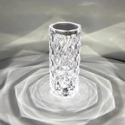 China Contemporary Wholesale Filling Touch Table Lamp Rose Light Crystal Decorating Atmospheric Night Light Small Table Lamps for sale