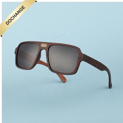 China 2022 Fashion Sun Glasses Wooden Skateboard Sunglasses Men Recycled Wood Glass River Shades Blue Light Wholesale for sale