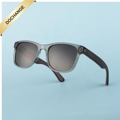 China 2022 OEM Bamboo Spring Frame Sun Shade Fashion Mirror Arms Temples PC Eco-friendly Fashion Sunglasses Acetate Wooden Sunglasses for sale