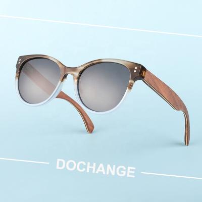 China 2022 Eco-friendly Fashion Sunglasses Acetate Wood Sunglasses Temples Arms Eyewear Fashion Mirror OEM Spring Frame Style for sale