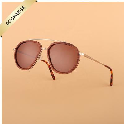 China OEM 2022 Fashion Sunglasses Metal Eyewear Custom Oversized Recycled Wooden Logo Fashion Mirror Bamboo Eco-Friendly for sale