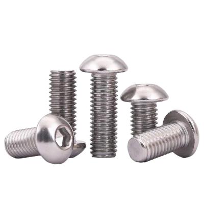 China Round Stainless Steel 304 Half Pan Socket Screw Hexagon Head M3 M4 M5 M6 M8 Through Bolt Button Main Socket Head Screw for sale