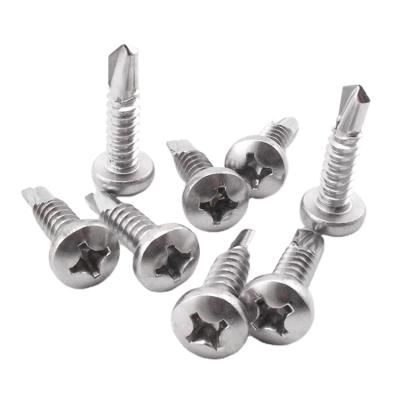 China Self Drilling Hardening Ss410 Stainless Steel To Zinc 8# 4.2mm 4.8mm Pan Head Self Drilling Screw Around Head Tapping Screws for sale