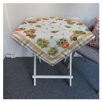 China New Home Fashion Digital Printed Plain Woven Cozy Decorative Tablecloths for sale