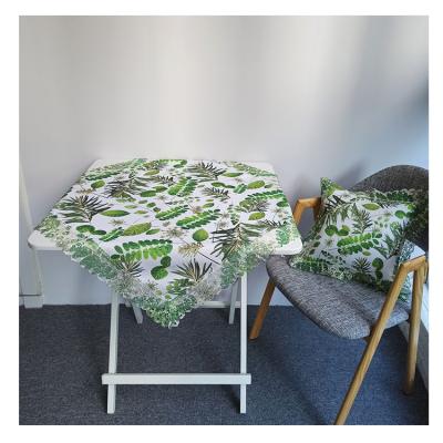 China Simple design leaf pattern waterproof modern printed tablecloth for decoration for sale