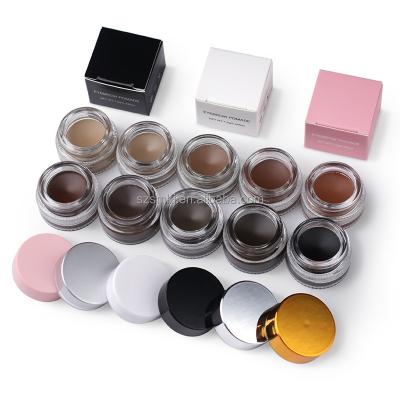 China Best Selling Waterproof Eyebrow Pomade 10 Colors Private Label Brow Pomade With White/Gold/Wood/Pink/Silver Lid for sale