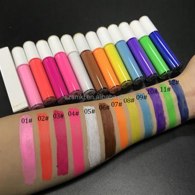 China Best Selling Waterproof Eyeliner 12 Color Matte Liquid Neon Eyeliner Custom Logo Waterproof Eyeliner for sale