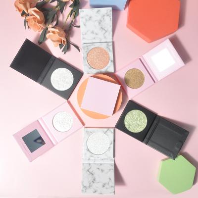 China Waterproof High Quality Glow Palette 6 Marble Color Pigmented Highlighter Makeup Private Label Highlighter Pressed Powder for sale