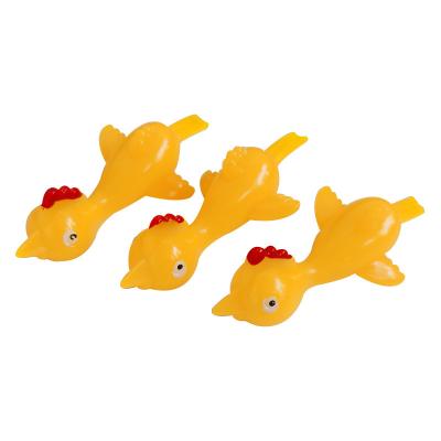 China Slingshot TPR Turkey Catapult Light Soft Tricky Yellow Chicken Unzip Gifts Wall Sticky Sticky Person Toys for sale