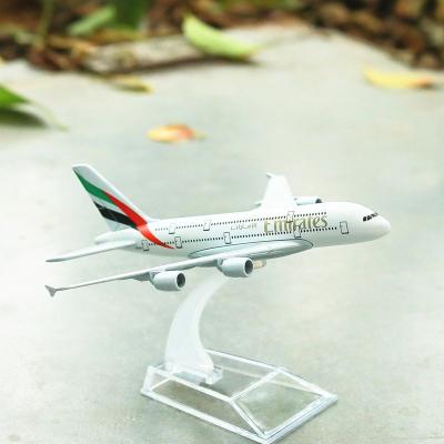 China Hot Eco-friendly Material 1:160 Customize Emirates A380 Airplane Model Toy Led Airplane Model Voice Control Passenger Transport Aircraft Model Toy for sale