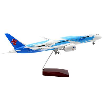 China High Quality Eco-friendly Material Model Plane Boeing B787 Assembled Civil Airliner Rechargeable Model Toy With Wheels And Lights for sale