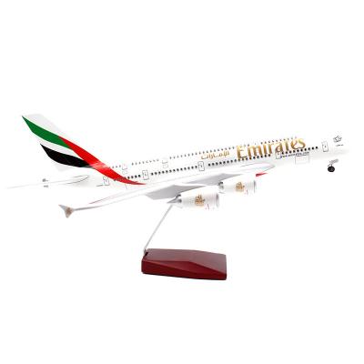 China China Customized Airbus A380 Emirates Aircraft Model Assembled And Disassembled With Wheels And Lights for sale