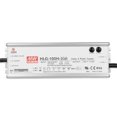 China LED road lighting/led bay lighting/led Meanwell HLG-100H-24A 100w transformer ip67 digital switching power supply driver 24V 4A AC led dc led road lighting flood lighting for sale