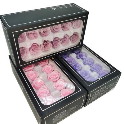 China Wholesale Colorful Eternal Beautiful Preserved Rose In Gift Cartons Folding Gift Box for sale