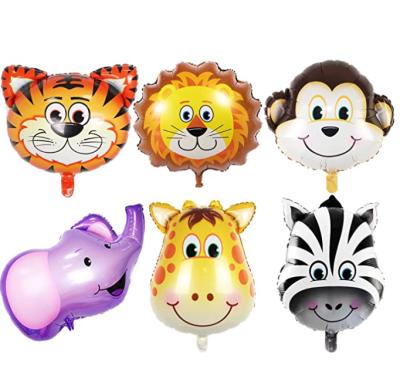 China Zoo Animal Tiger Zebra Lion Monkey Pig Giraffe Helium Balloons Middle Size Gift for Safari Jungle Theme Birthday Party Decorations for sale