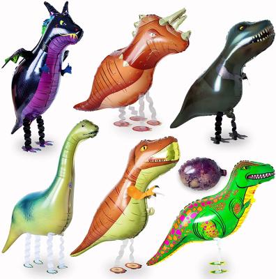 China Toy Gift Animal Walking Dinosaur Foil Balloon Dinosaur Toys Helium Balloons Big Mylar Balloon For Birthday Party Decoration for sale