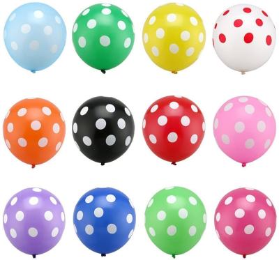 China Gift Toy Wholesale 12inch mix color latex polka dotted balloons for birthday balloon wedding balloon decoration for sale