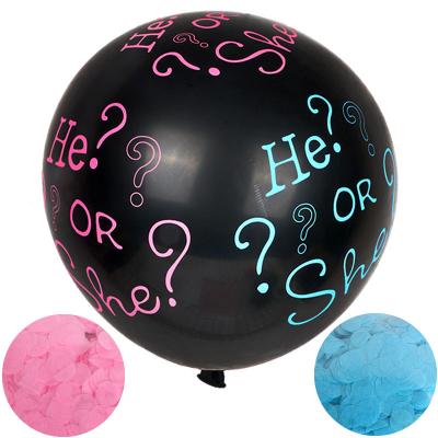 China Hot Sale 18 Inch Gender Reveal Toy Gift Toy Latex Balloons With Two Bags 10g Confetti For Baby Shower Themed Party Decorations for sale