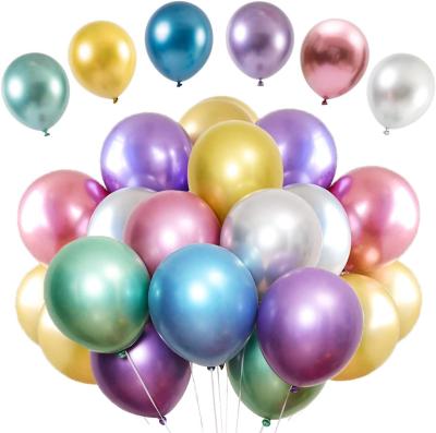 China Gift Toy Gift Toy Wholesale 12 Inch Chrome Latex Birthday Party Metallic Balloons for Baby Shower Christmas Valentine's Day Decorations for sale