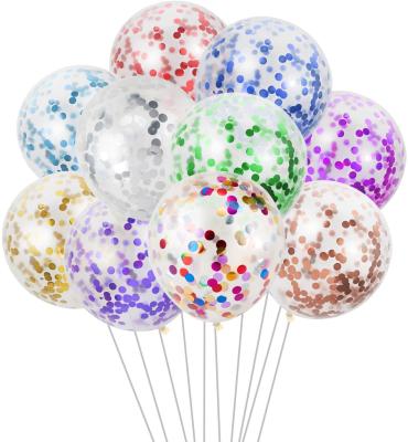 China Gift Toy 12inch Glitter Latex Balloons Clear Balloons with Confetti for Wedding Engagement Birthday Party Decorations for sale