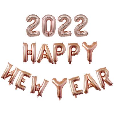 China 2022 Happy New Years Gift Movie Toy Hot Selling Toy Gift year of balloons New Year's Day scene aluminum decoration for sale