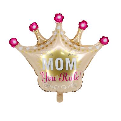 China Best Gift Toy New Design Happy Mothers Day Mom Crown Foil Balloons For Happy Mothers Day Birthday Party Decorations Supplies for sale