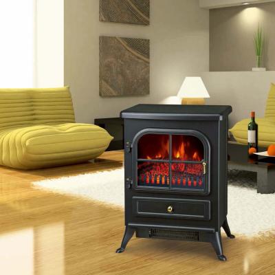 China electric fireplace heater log burning LED flame effect antique electric stove ND-18D1PL cheap space heater indoor heater for sale