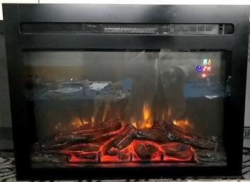 China 26 insert electric fireplace heater or wall mounted fireplace RV fireplace EF-30BF flat panel log fuel real flame for sale