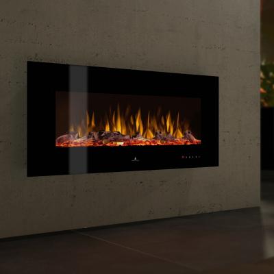 China Wall Mounted Electric Fireplace black front WF-1350T indoor/room heater LED Flame remote control touch panel LOG FUEL for sale