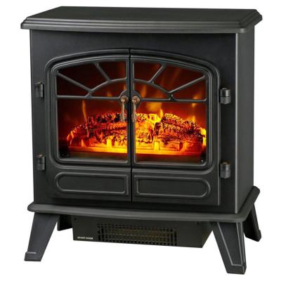 China antique electric stove ND-181M double door electric fireplace heater log burning flame effect for sale