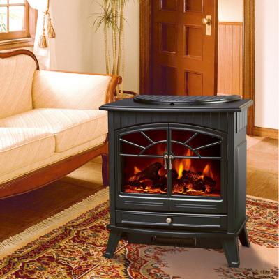 China Big MDF Freestanding Electric Fireplace Heater chimenea electrica log stoves ND-20D Flame effect two doors room heater for sale