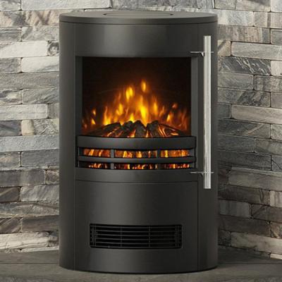 China electric fireplace heater New LED flame effect real log antique round stove ND-189B freestanding black cast for sale