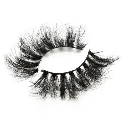 China Deep Fluffy Wholesale 25mm Artificial Eyelashes 3D Mink Full Strip Lashes Distributors Wimpers With Customize Box for sale