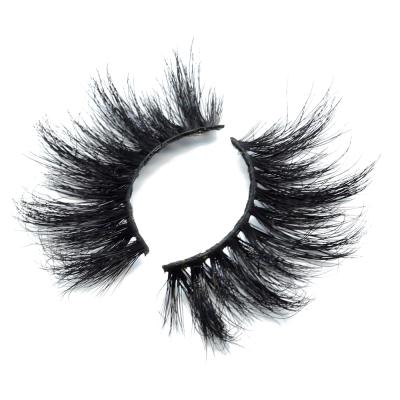 China Wholesale Fluffy Tapered Thick 25mm Mink False Eyelash Distributors 25mm False Mink False Eyelashes Full Strip Lashes for sale