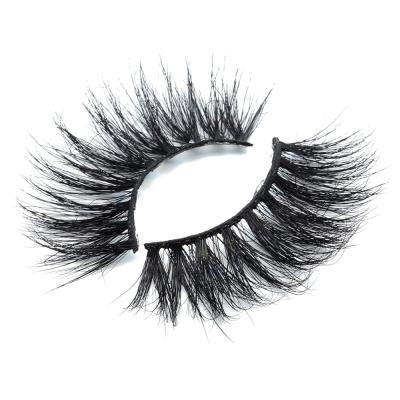 China Full False Fluffy Tapered Thick Eyelashes 25mm 3d Mink Lashes Wholesale Mink Strip Lashes with Custom Packing for sale