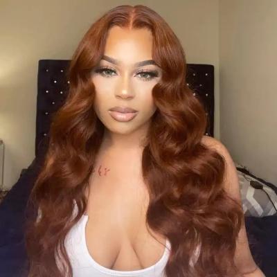 China Chocolate Brown Colored Transparent Lace Front Human Hair Wigs Bodywave 13x4 Body Wave Hair HD Wigs Lace Frontal Wigs For Women for sale