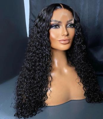 China Water Wave 4x4 Deepwave Jerry Curly Lace Closure Wig For Colored Women Hair Lace Closure Wig With Babyhair for sale