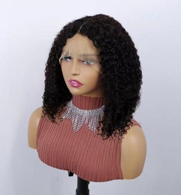 China 13x1 Curly Curly Human Hair Curly Lace Front Wig For Women Brazilian Hair Natura Hair for sale