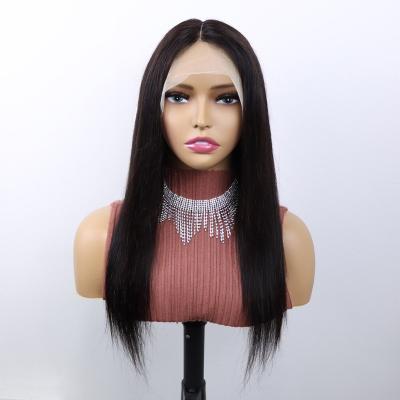 China 13x1 Straight T Lace Up Straight Transparent Lace Front Remy Human Hair Wigs Pre Plucked For Colored Women for sale