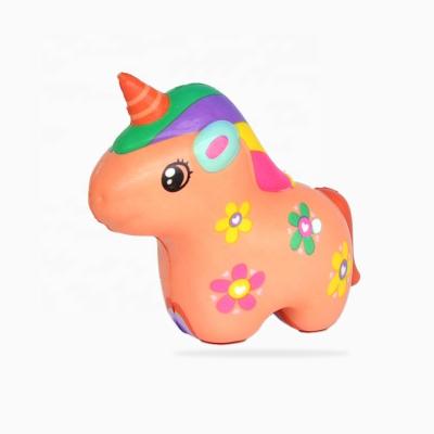 China Cute Pony Unicorn PU Doll PU Doll OEM&ODM New Slow Release Pressure Toys Cartoon Bound Shape for sale