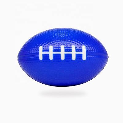 China PU OEM&ODM 9*6cm PU Fully Printed Mini Simulation Rugby Ball Shape Indoor Toys Pressure Ball for sale