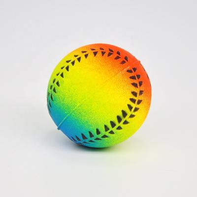 China OEM&ODM 6cm Viable Pet Throwing Training Gnaw Grinding Teeth To Bounce Toy Baseball Softball Foam Rubber Trichromatic Fluorescent Ball for sale