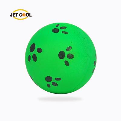 China OEM&ODM Viable 6cm Pet Launch Training Gnaw Grinding Teeth Bounce Ball Toy Paw Design Heart Pattern Foam Rubber Toy Fluorescent Ball for sale